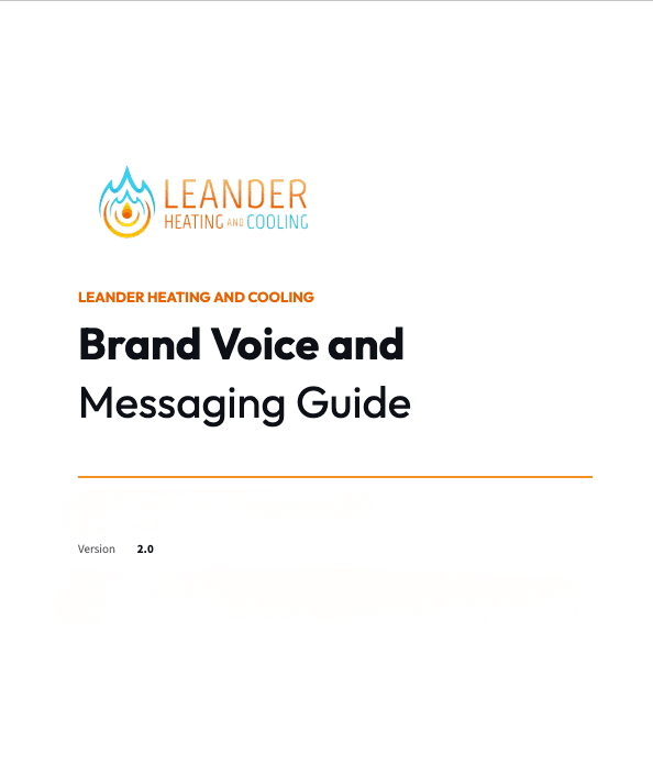 Brand voice & messaging guide for Leander Heating & Cooling